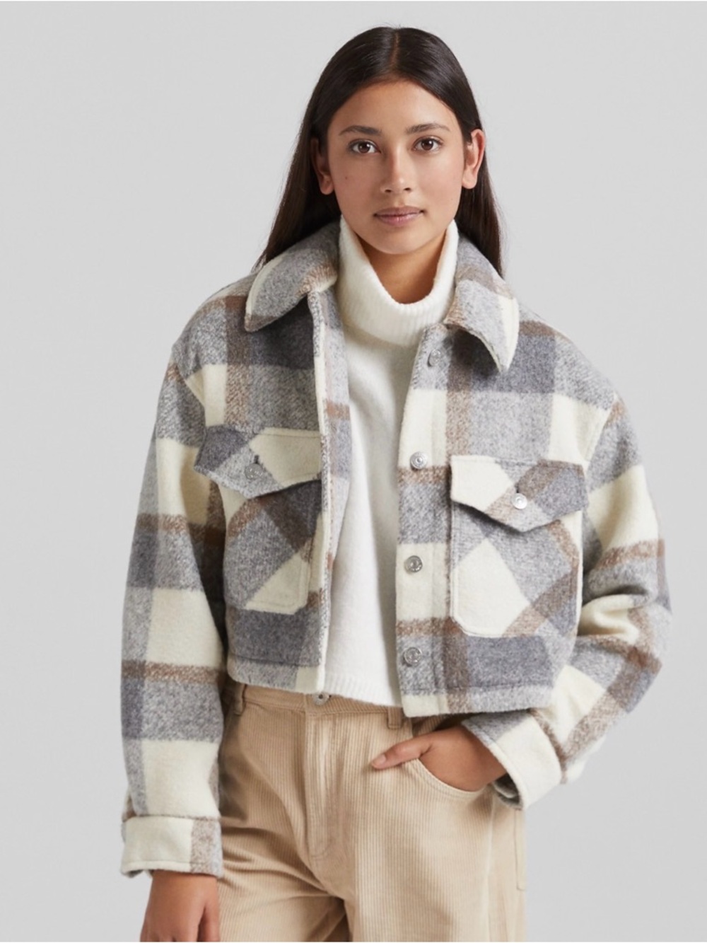 Plaid Cropped Jacket/Shacket